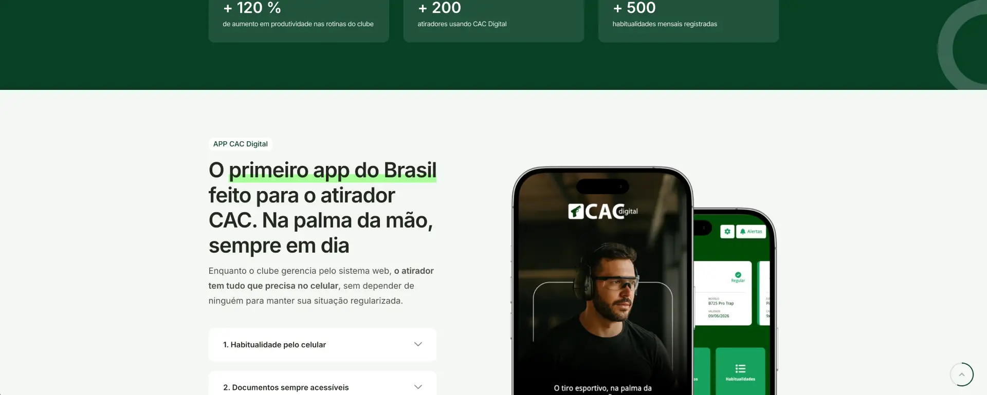 Demonstrativo do aplicativo CAC Digital