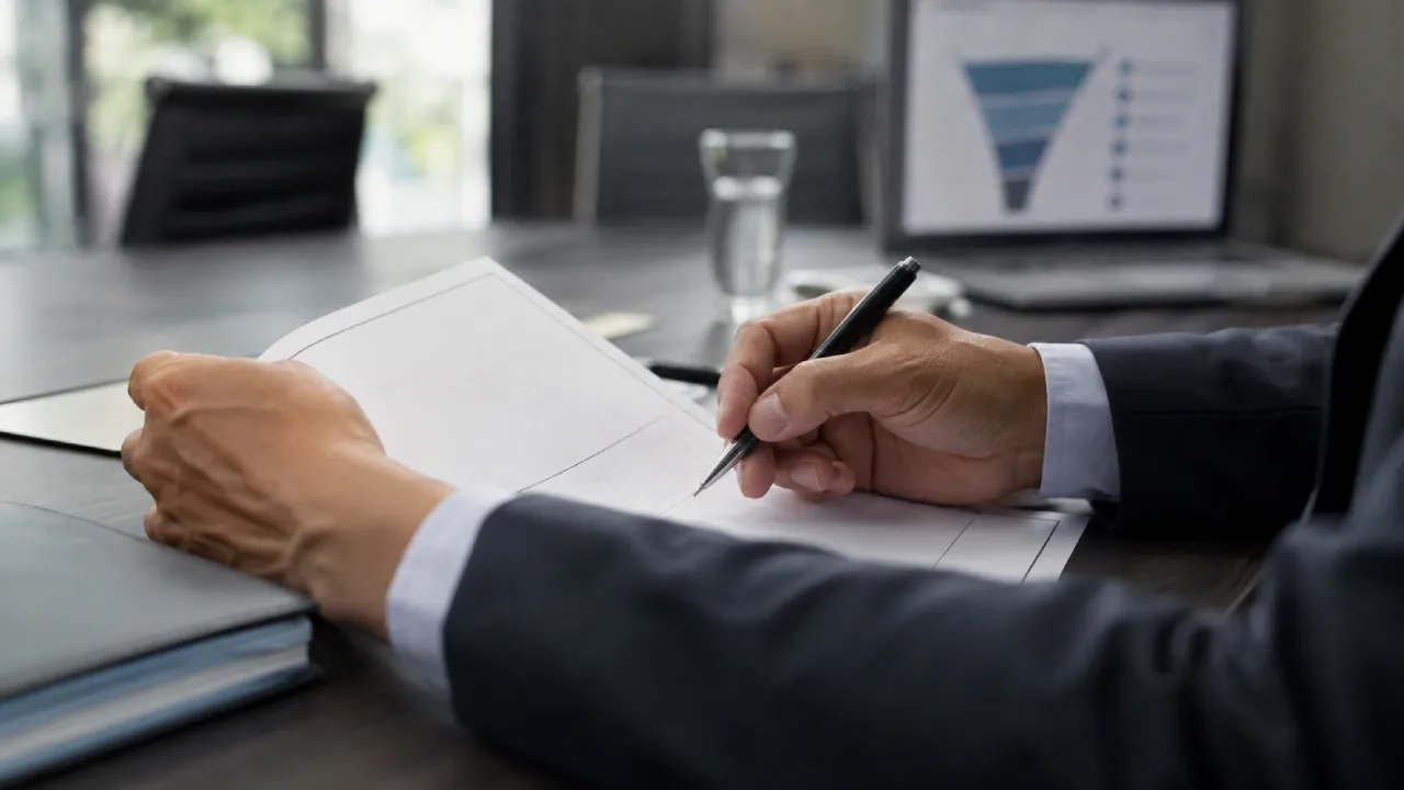 Executivo de vendas analisando painel de CRM em notebook após mudanças na fiscalização da ANPD