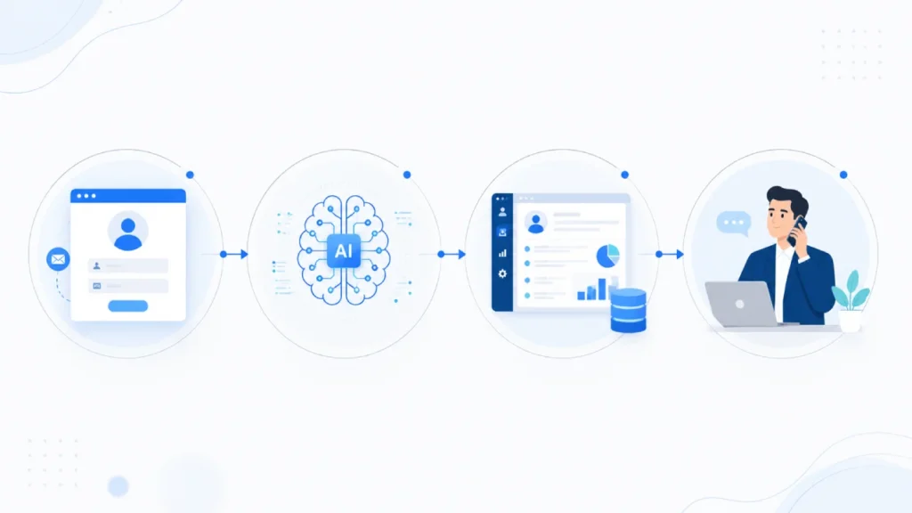 Fluxo de qualificação de leads automatizado por inteligência artificial em vendas B2B
