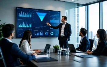 Gestor comercial analisando dashboard de inteligência de dados em operação de vendas B2B